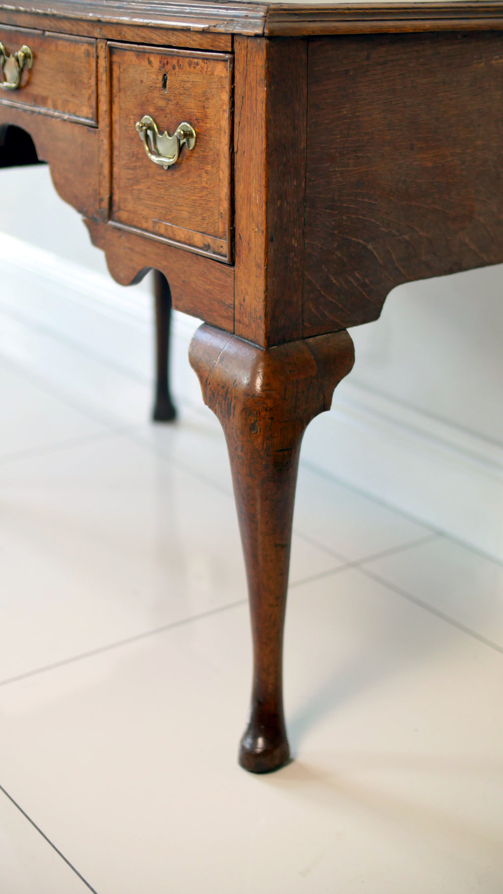 Georgian Oak Lowboy Desk Hall Console Side Table