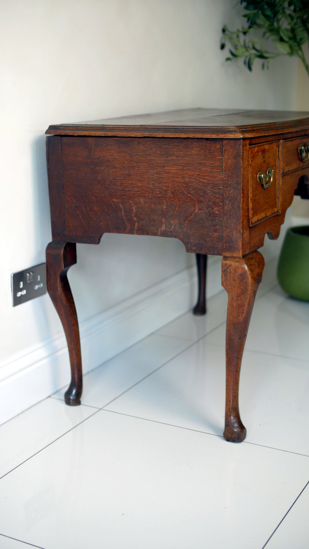 Georgian Oak Lowboy Desk Hall Console Side Table