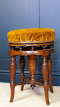 Walnut Victorian Music Piano Stool