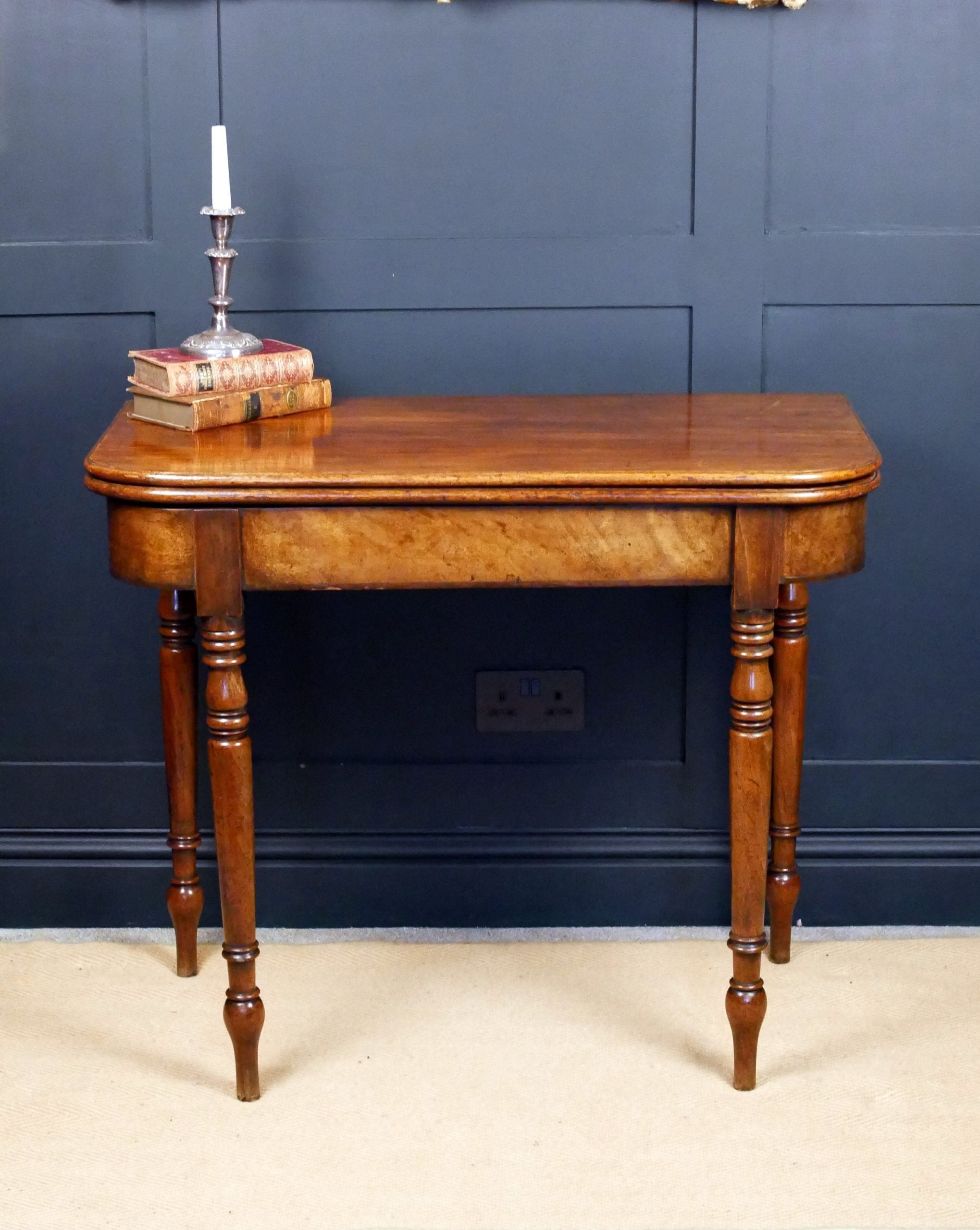 Antique Georgian Regency Side Hall Console Tea Table Fold Over